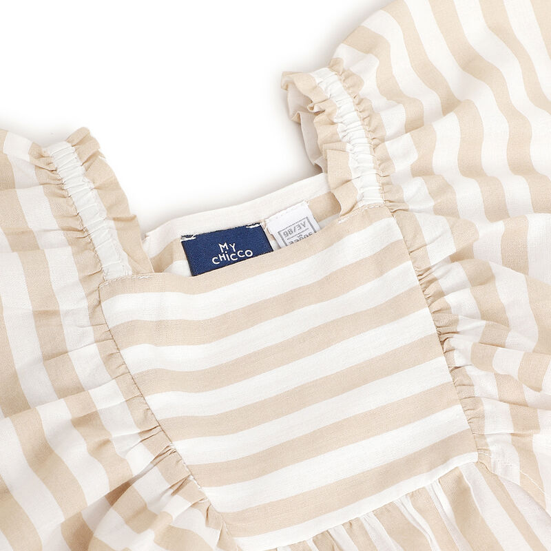 Girls Natural Striped Short Sleeve Top image number null